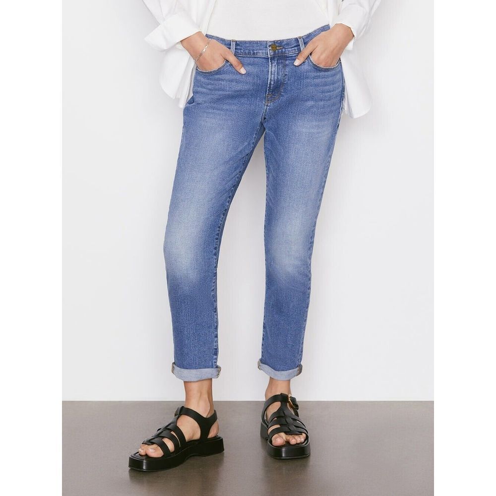 Frame Denim Womens Le Garcon in Bixby Mid Rise Classic Boyfriend Jeans Size 32